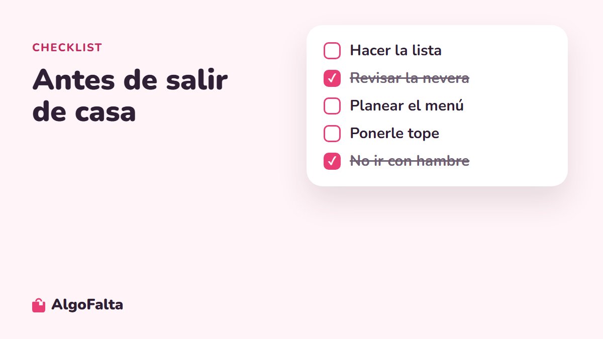 Checklist para antes de ir al supermercado