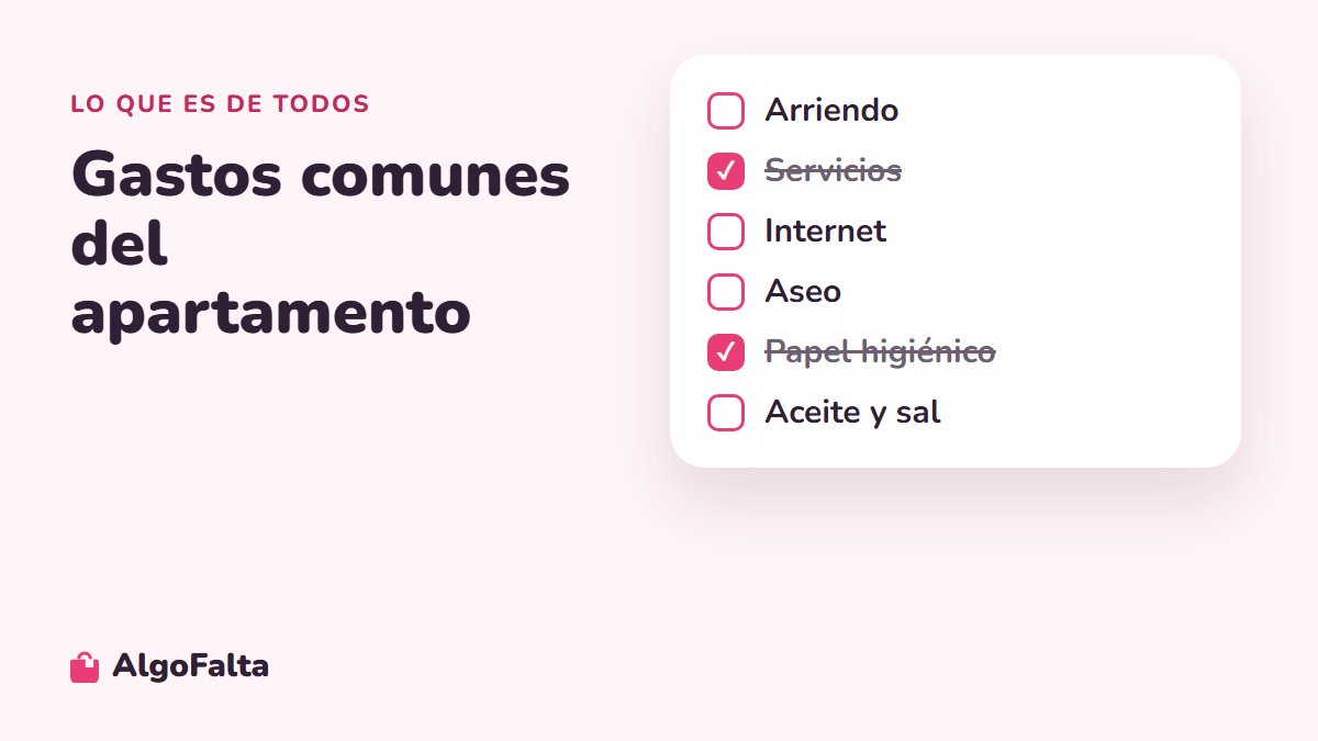 Lista de gastos comunes entre roommates