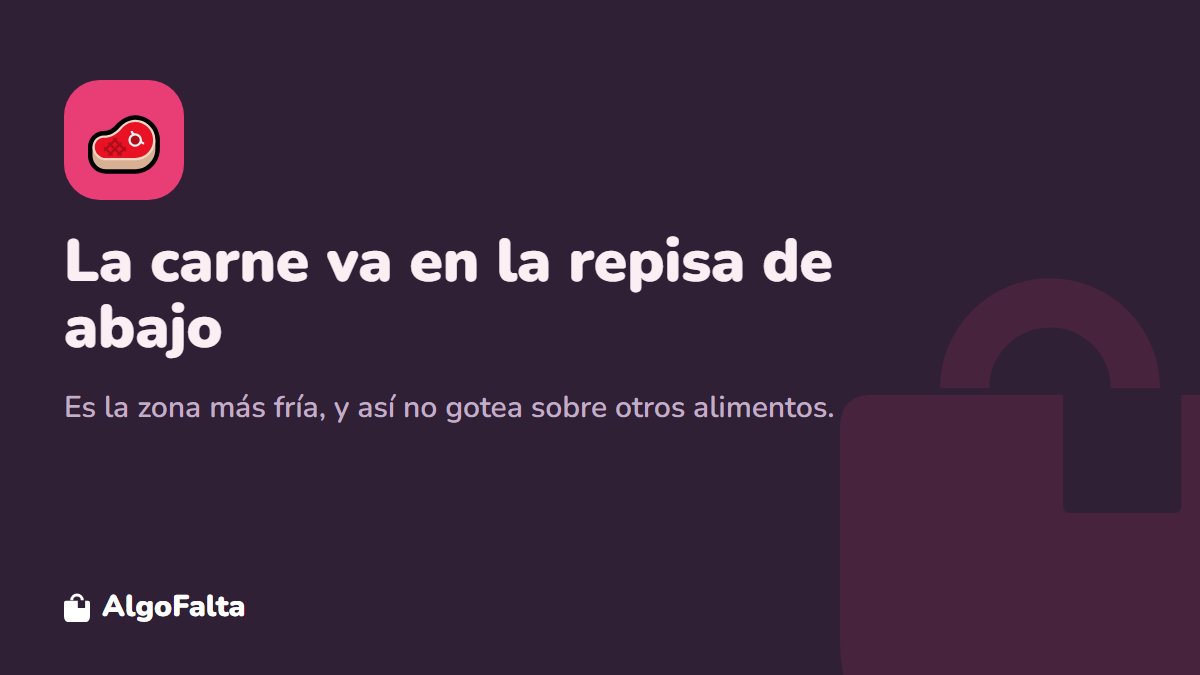 Dónde guardar la carne en la nevera