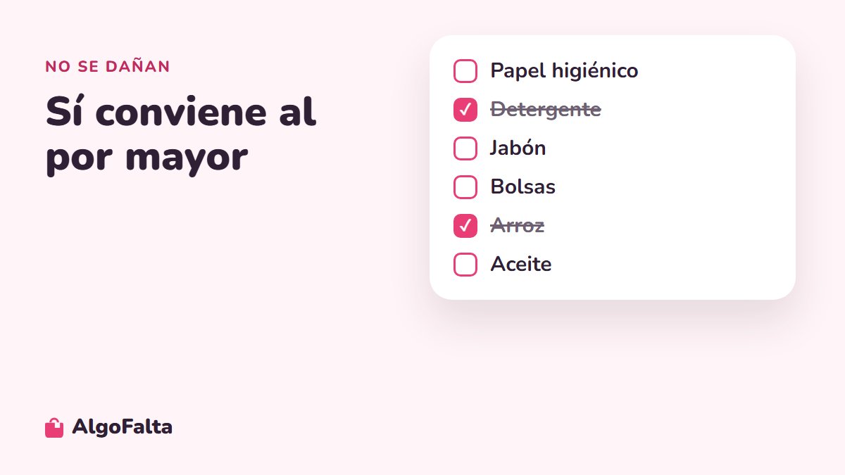 Productos que conviene comprar al por mayor