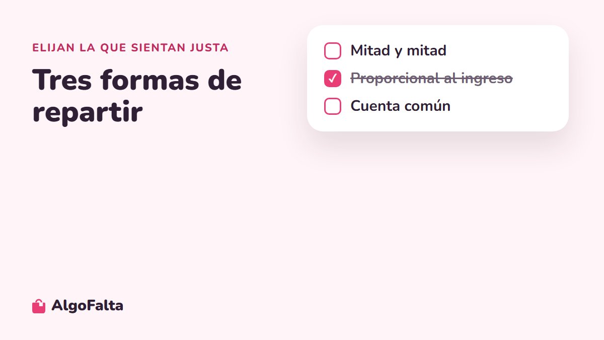 Tres formas de repartir gastos en pareja