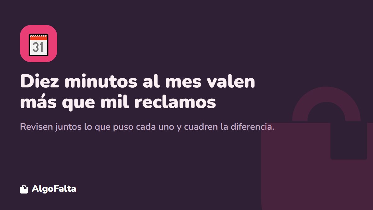 Consejo para llevar cuentas claras en pareja