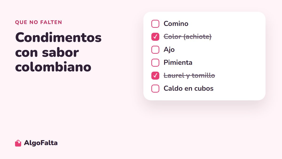 Condimentos básicos de la cocina colombiana