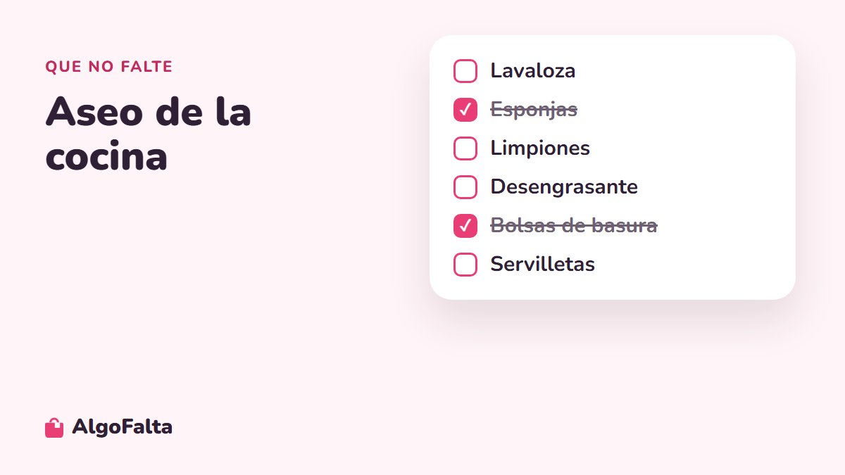 Lista de aseo para la cocina