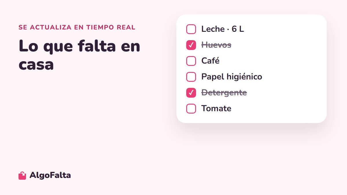 Ejemplo de lista de mercado compartida con productos marcados
