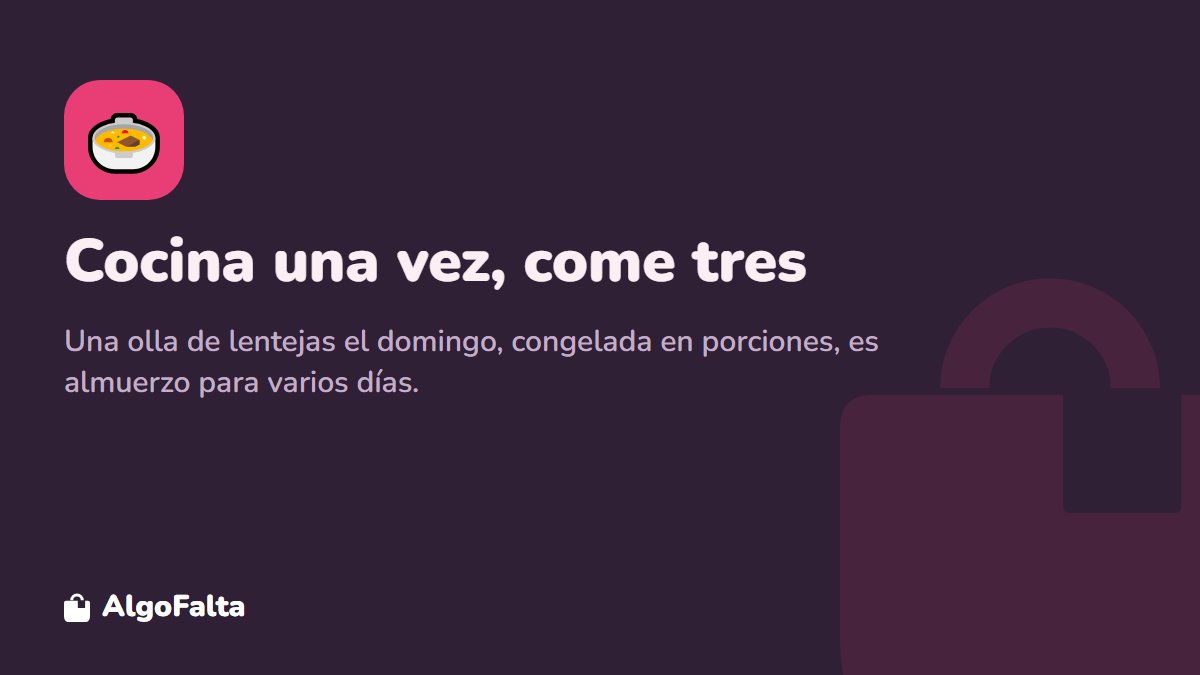 Consejo para cocinar viviendo solo