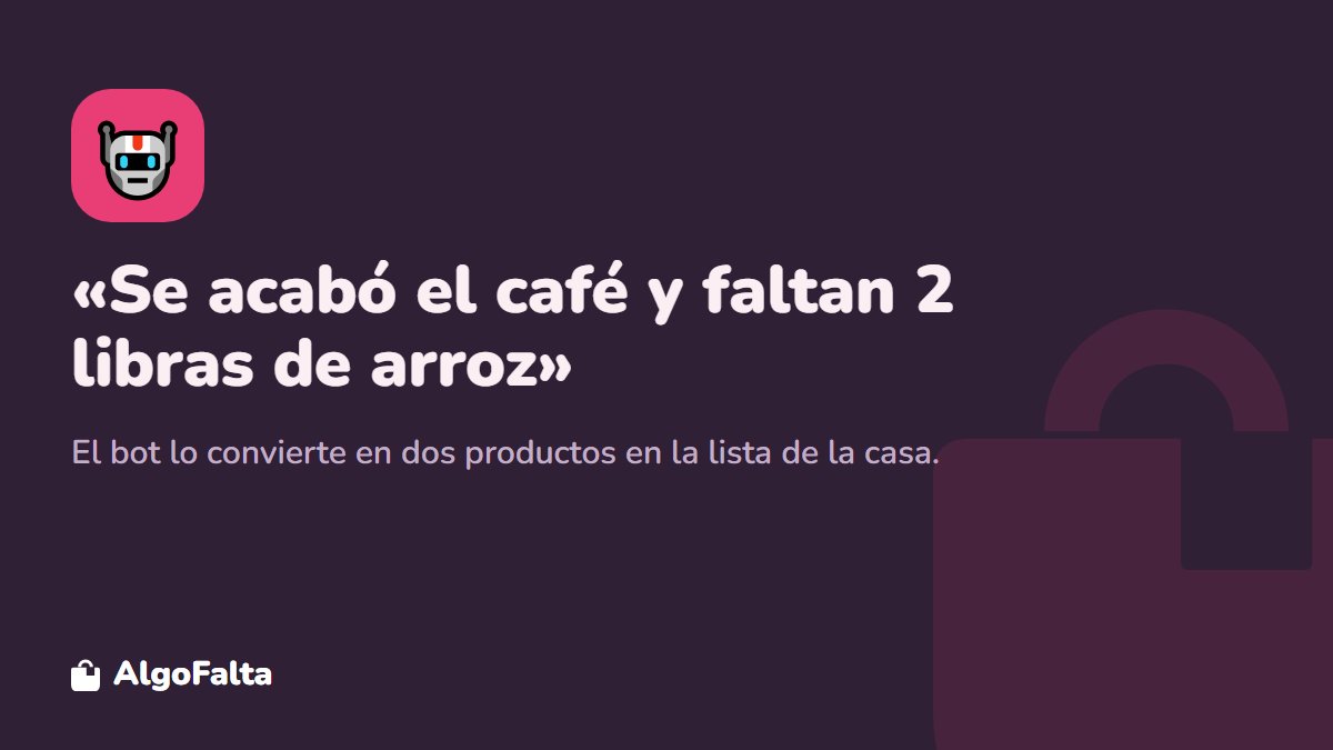 Ejemplo de mensaje al bot de lista de mercado por WhatsApp